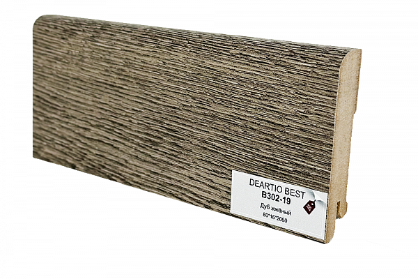 Плинтус напольный MDF DeArtio B302-19 Дуб жженый